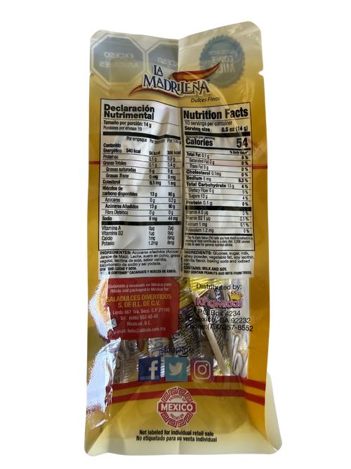HOLA La Madrileña Cajeta Milk Caramel Lollipop 10 count package