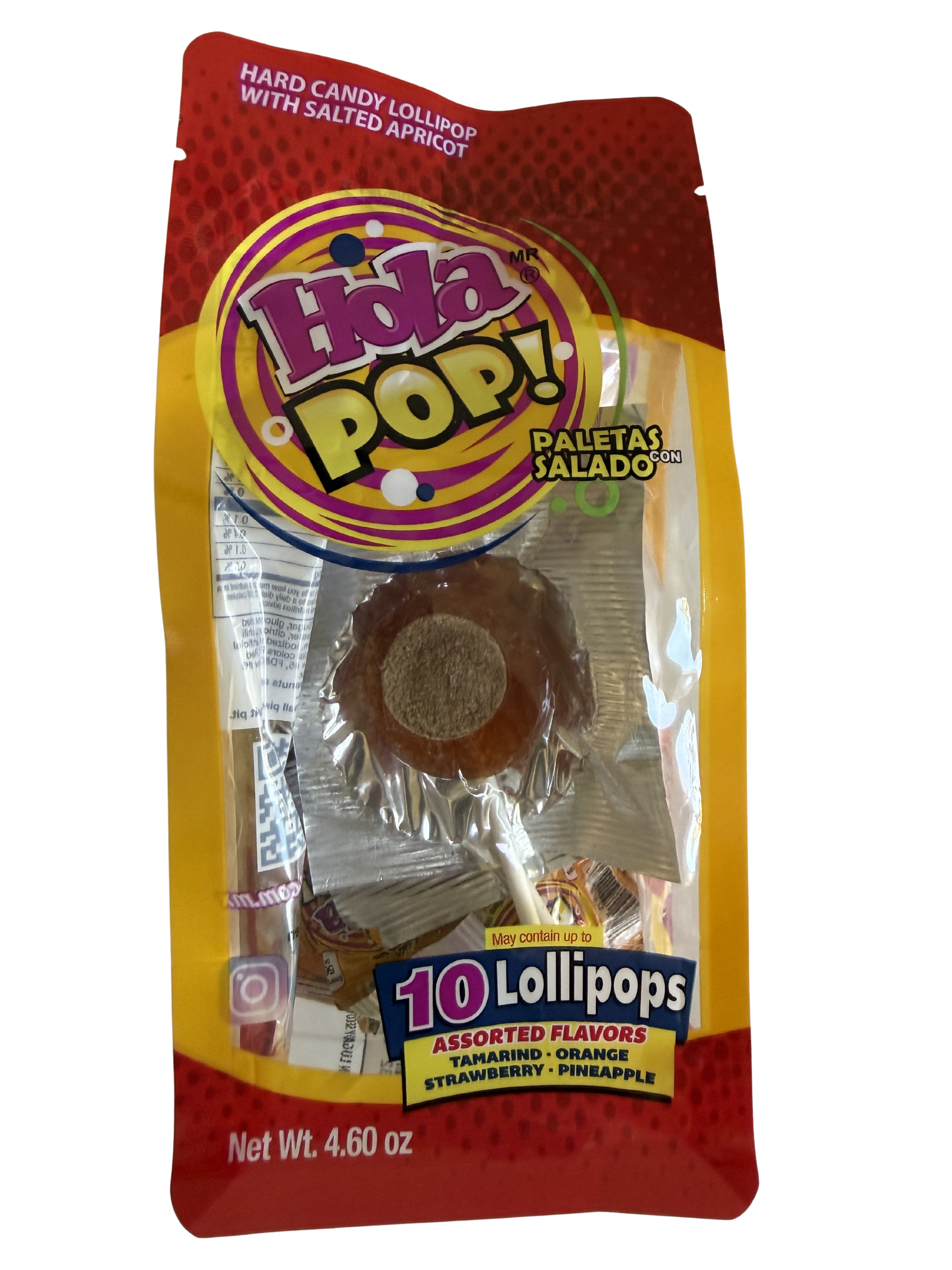 HOLA POP Saladito Lollipops 10 count package front