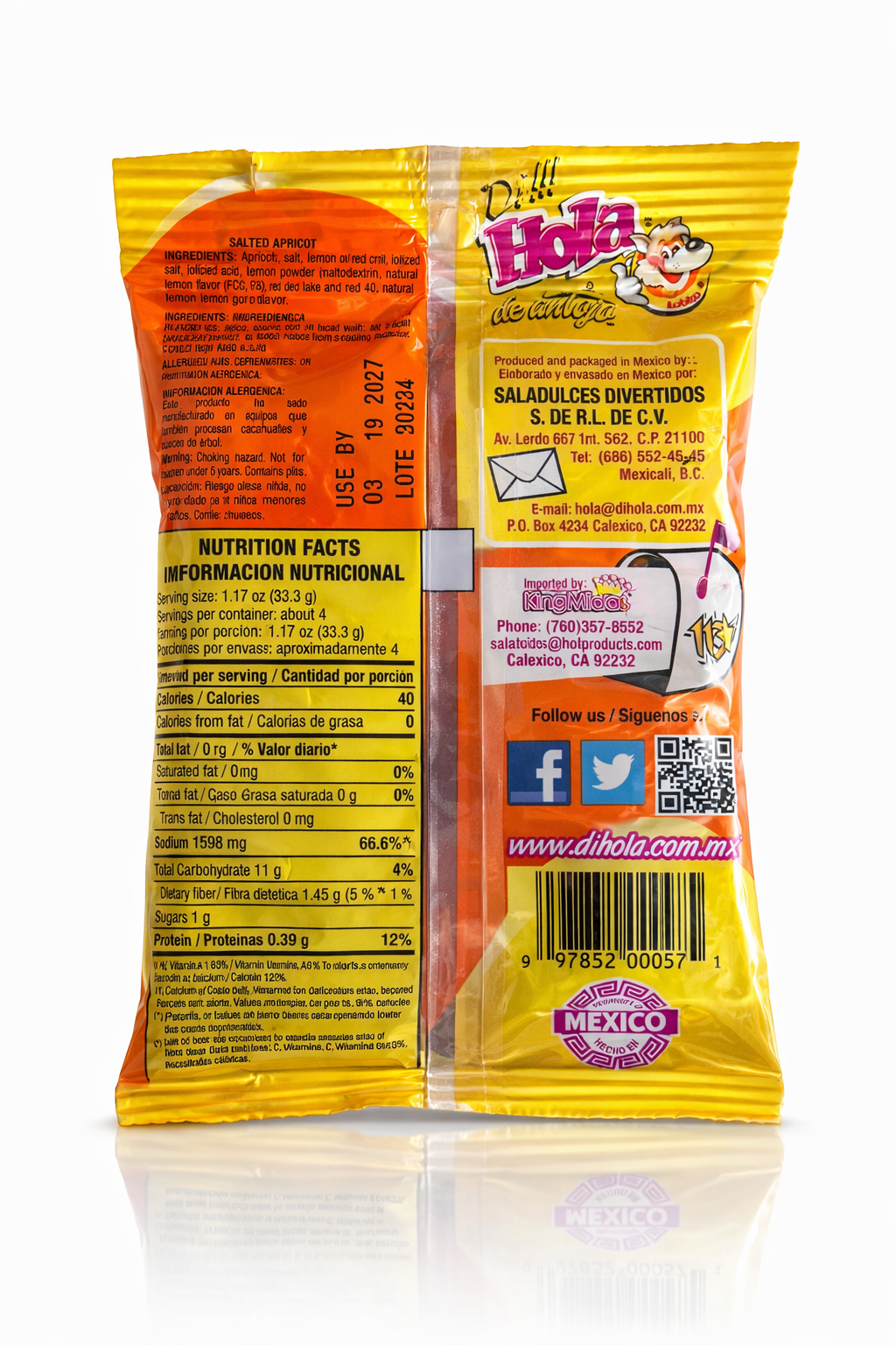 HOLA Chamoy Salted Apricot Candy