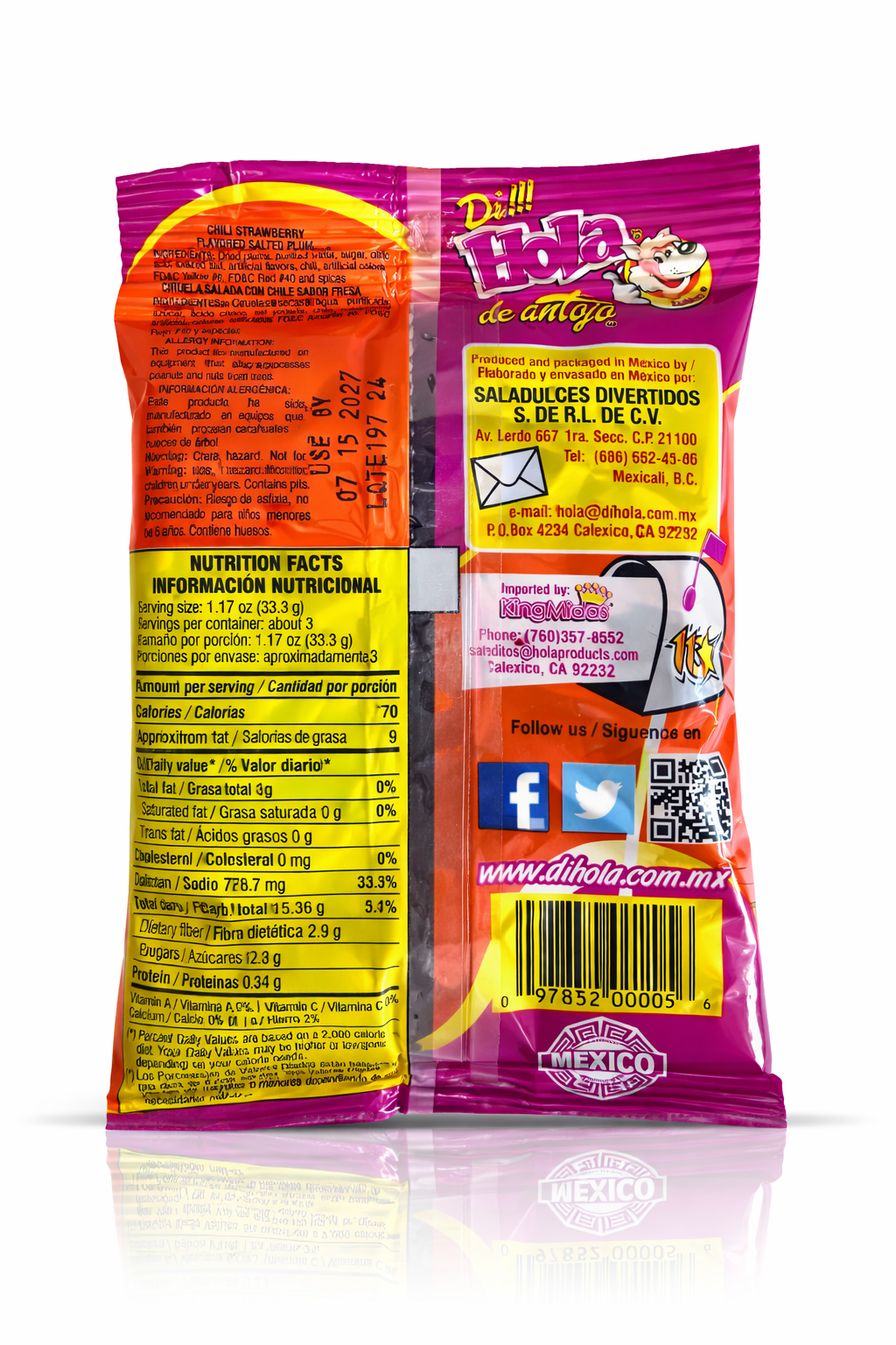 HOLA Chili Strawberry Salted Plum Candy (Enmielade Chile)