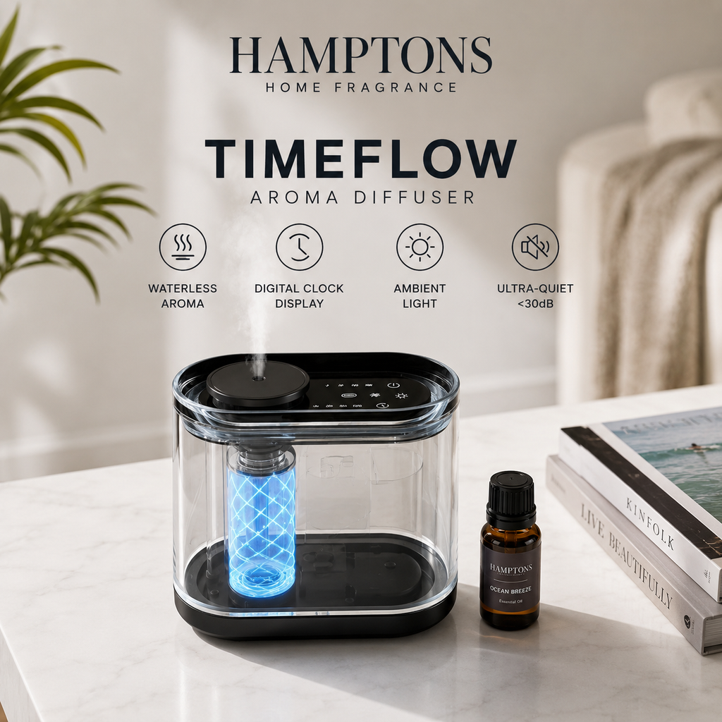 Hamptons TimeFlow Aroma Diffuser & Digital Clock