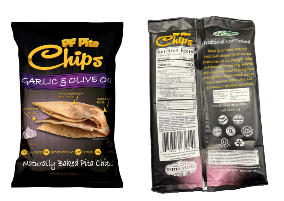 PF Pita Chips Garlic & Olive Oil