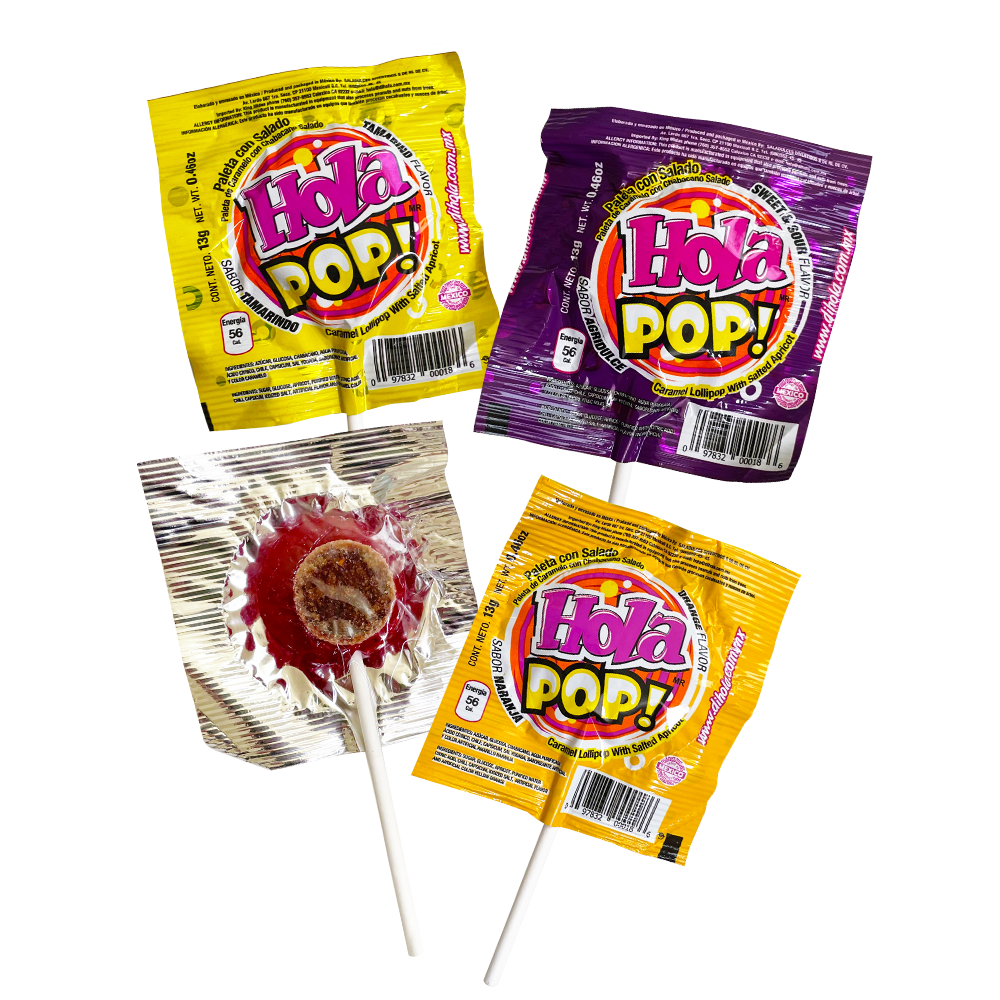 HOLA POP! The Original Saladito Lollipops (4 Lillipops)