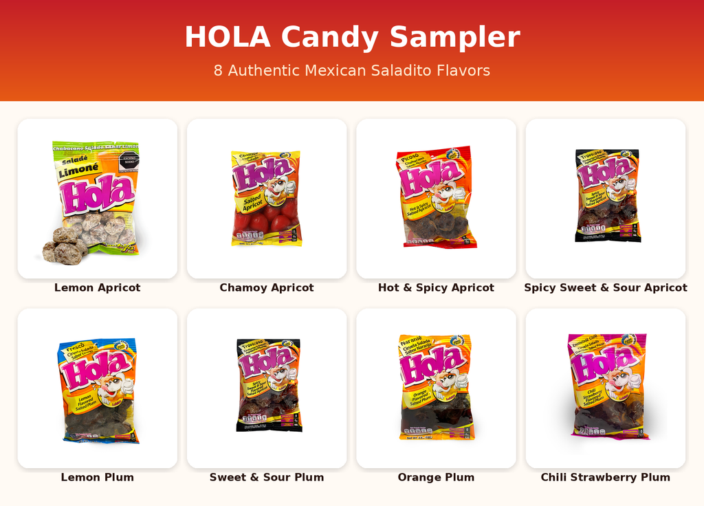 HOLA Saladito Candy Sampler - 8 Flavor Variety Pack