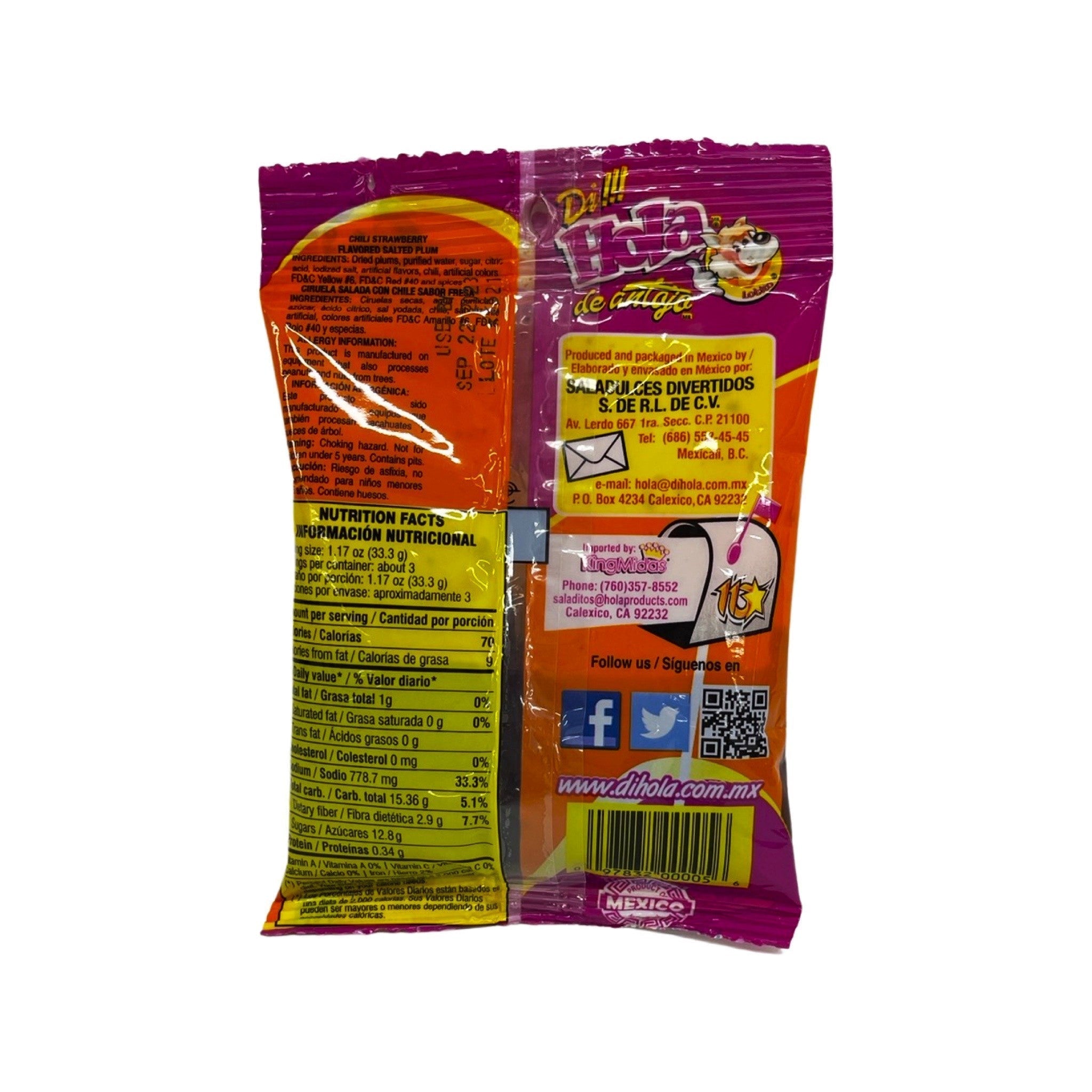 HOLA Chili Strawberry Salted Plum Candy (Enmielade Chile)