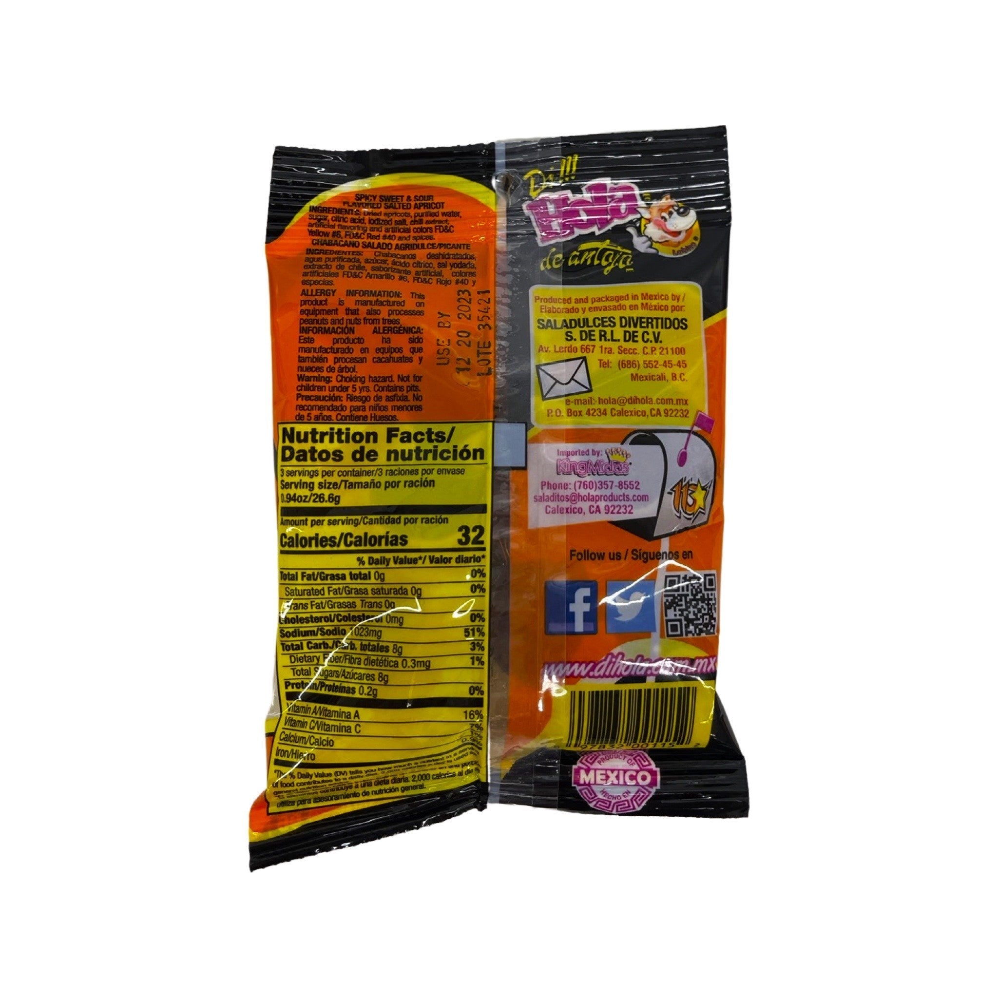 HOLA Spicy Sweet & Sour Salted Apricot Candy