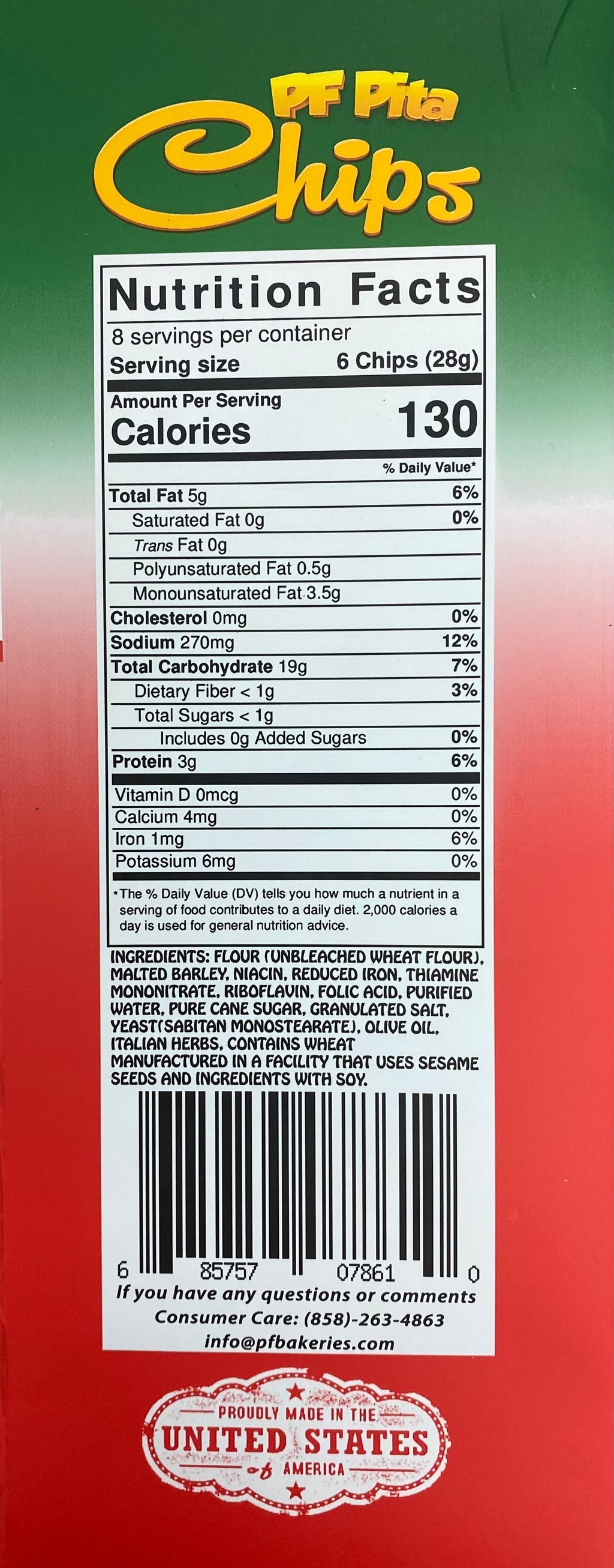 PF Pita Chips Italiano