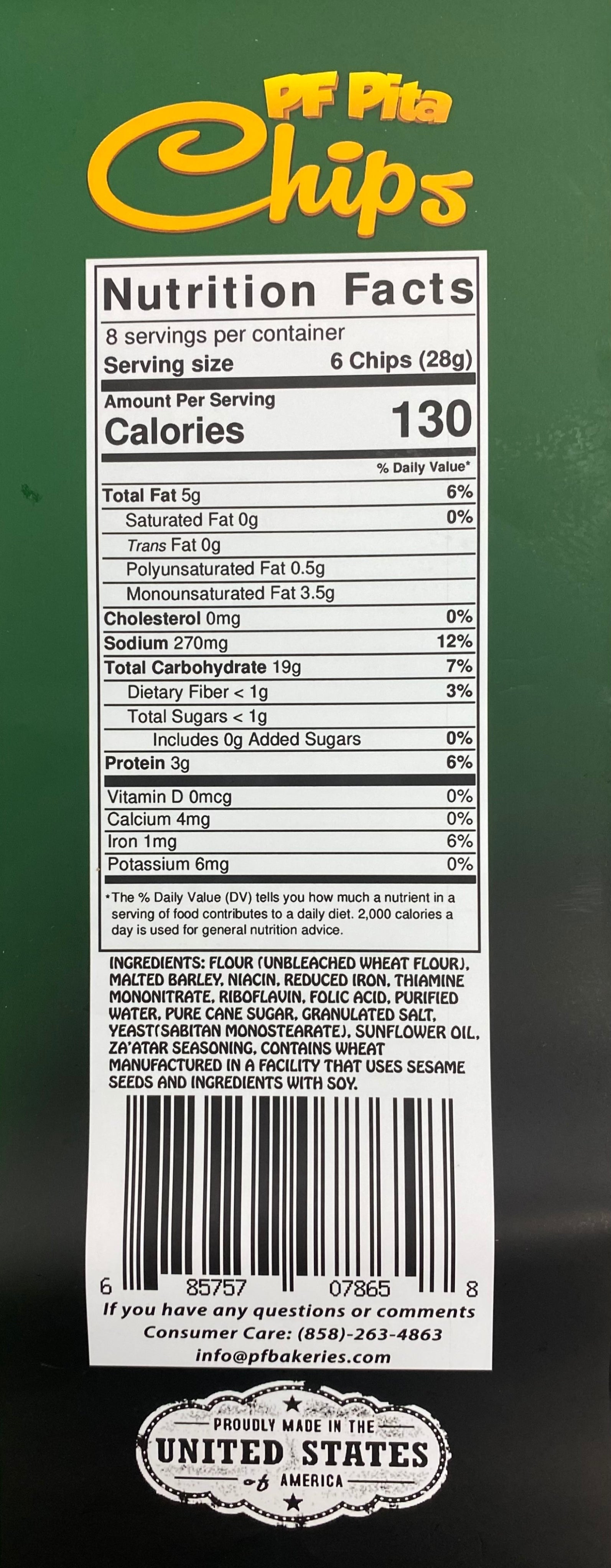 PF Pita Chips Za'atar